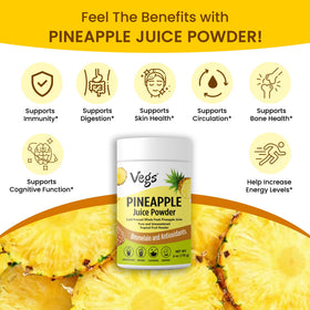 Vegs pineapple smoothie made with powder for tropical taste.