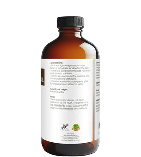 Velona USDA Organic Coconut Oil glass bottle suitable for massage and aromatherapy.