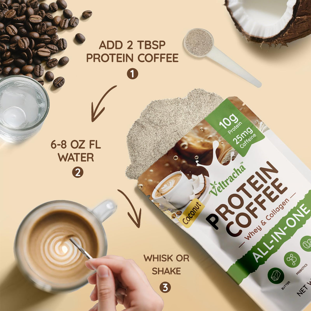 Veltracha prebiotic gut-support emphasizes digestion-friendly benefits behind the blend.