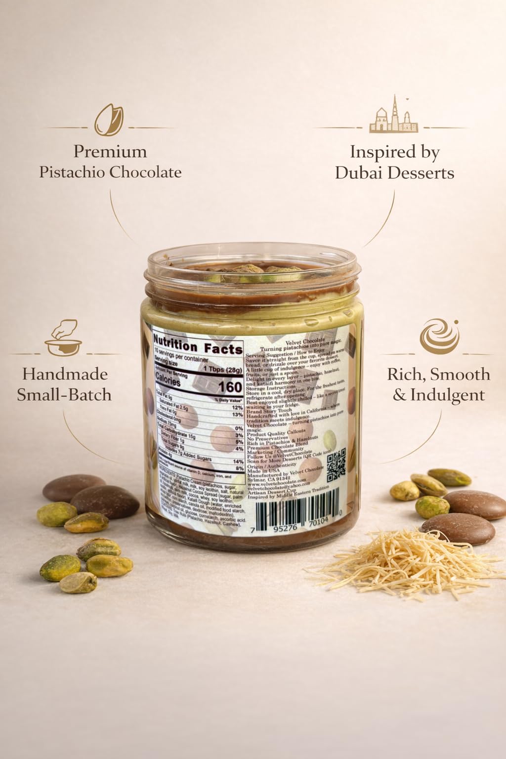 Velvet Chocolate Jarwin chocolate hazelnut layers deliver rich, balanced sweetness