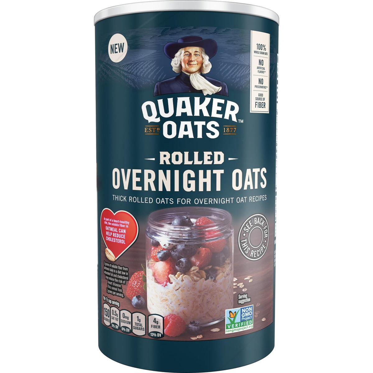 VEMAX Rolled Overnight Oats two-pack front view for quick breakfast.