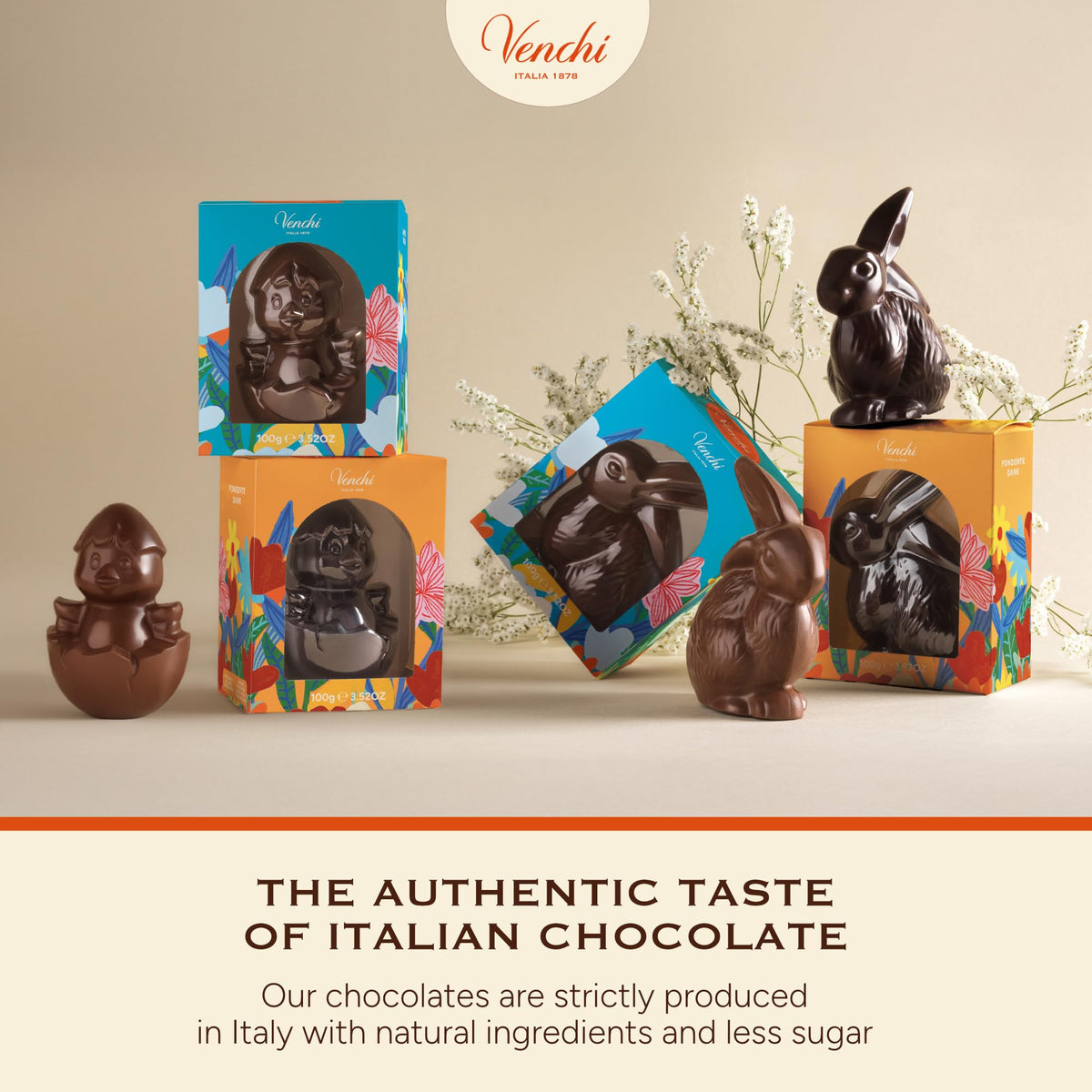 Venchi bunny cutout design emphasizes delicate spring detail for display.