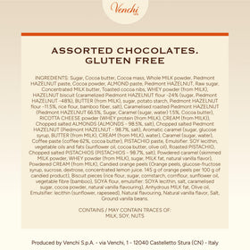 Venchi chocolates in the gift idea arrangement, ready for anniversaries.