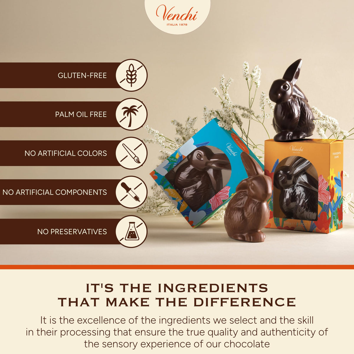 Venchi milk chocolate bunny served as a sharing treat at gatherings.