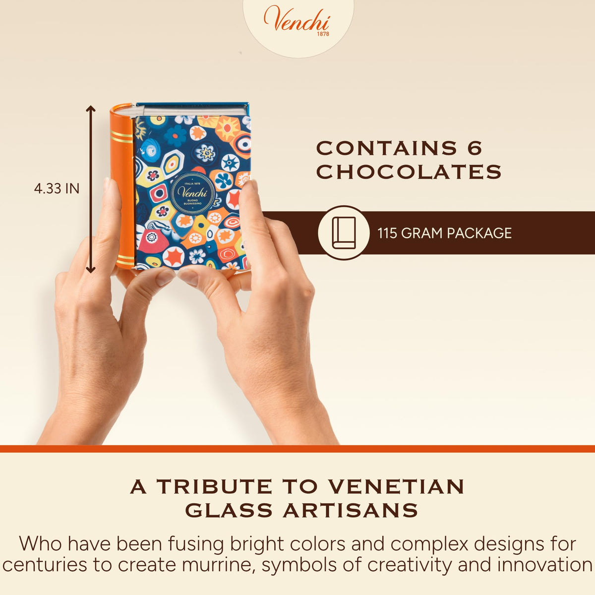 Venchi gift-ready tin highlighting elegant packaging