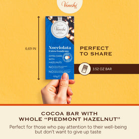Venchi Italian NO Added Sugar bar uses natural ingredients and balance
