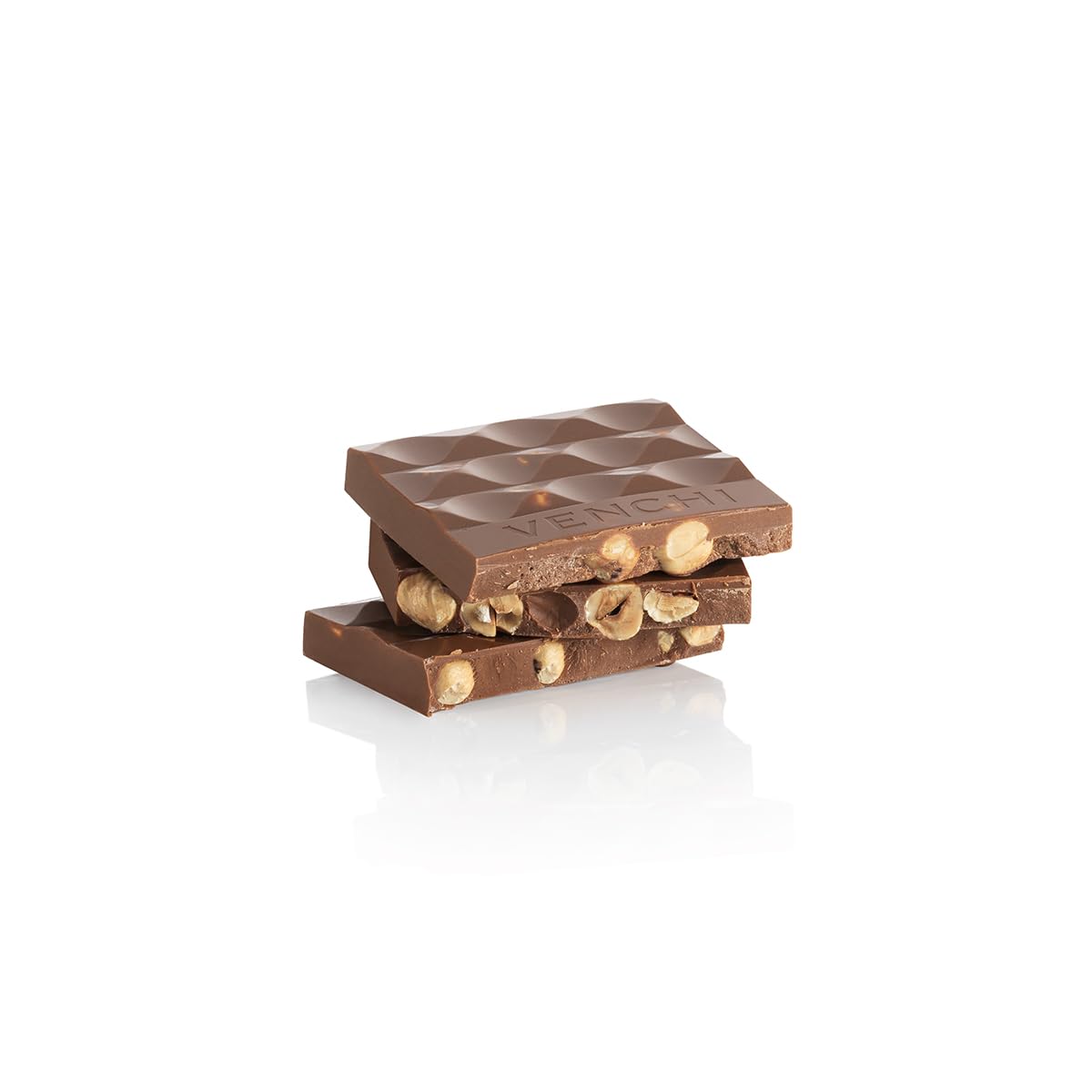 Venchi NO Added Sugar Milk Hazelnut Bar cocoa and ingredients view