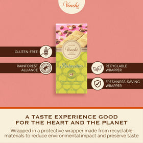 Venchi Pistachio Bar crunchy texture from whole nuts.