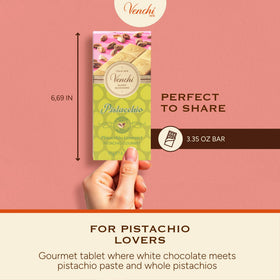 Venchi Pistachio Bar elegant gift box, gourmet presentation.