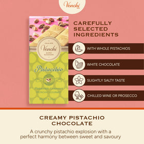 Venchi Pistachio Bar pistachio paste swirl for rich flavor.
