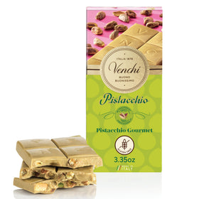 Venchi Pistachio Bar with whole pistachios, gluten-free indulgence.