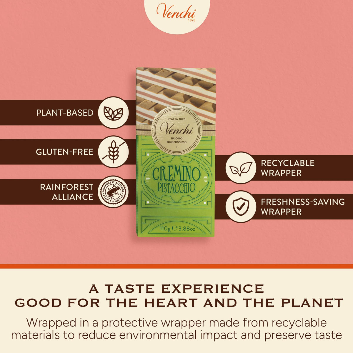 Venchi Pistachio Cremino made in Italy, crafted with care.