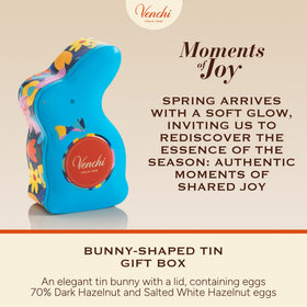 Venchi six mini eggs assortment, rich hazelnut fillings in elegant packaging.