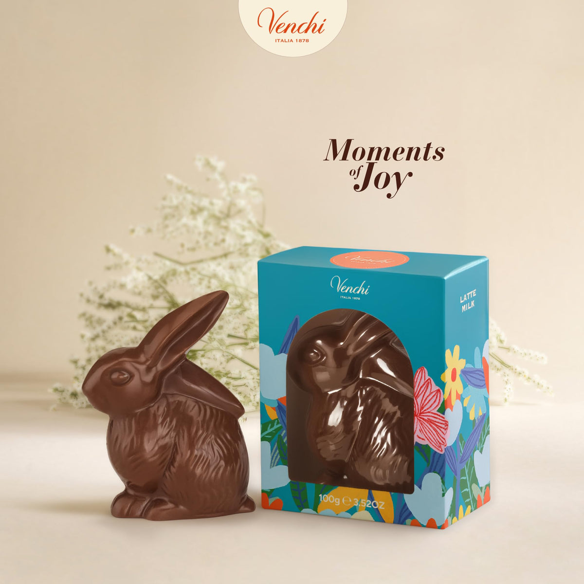 Venchi spring collection bunny box ready for gifting and celebrations.