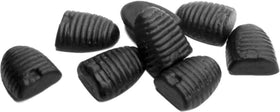 Venco Honey Honingdrop licorice closeup, rich color enhances dessert tray appeal.