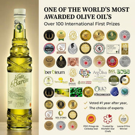 Venta del Barón label closeup highlighting PDO Priego de Córdoba origin.