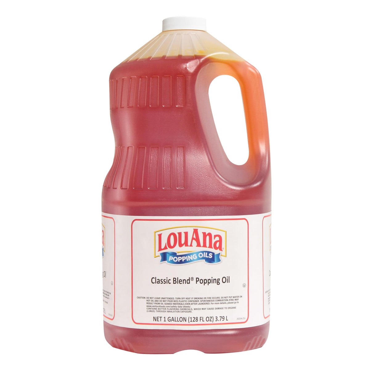 LouAna Premium Buttery Popcorn Oil bottle ready for consistent popping.