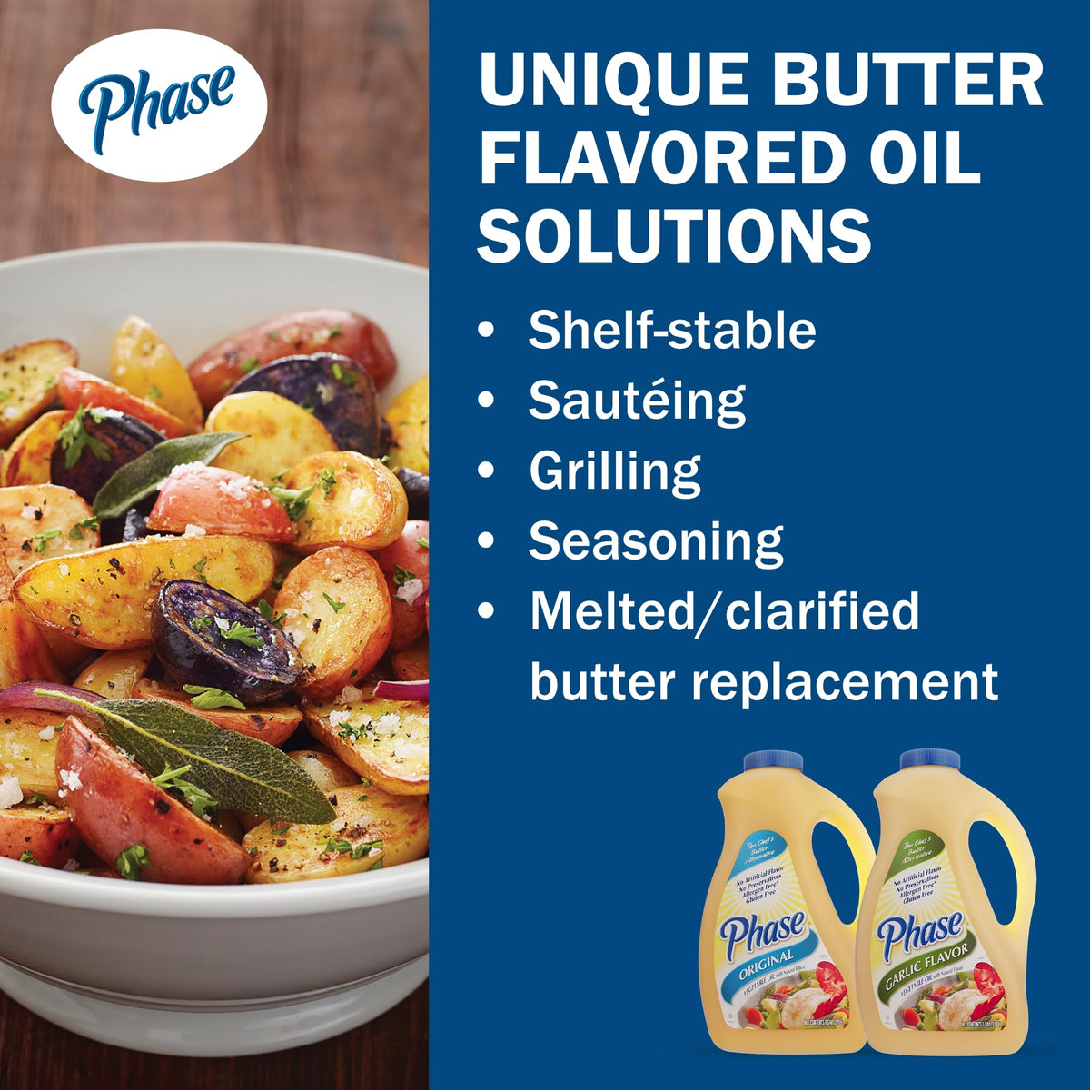 Ventura Foods Phase Original Butter Alternative pour demonstrates high-heat cooking without burning