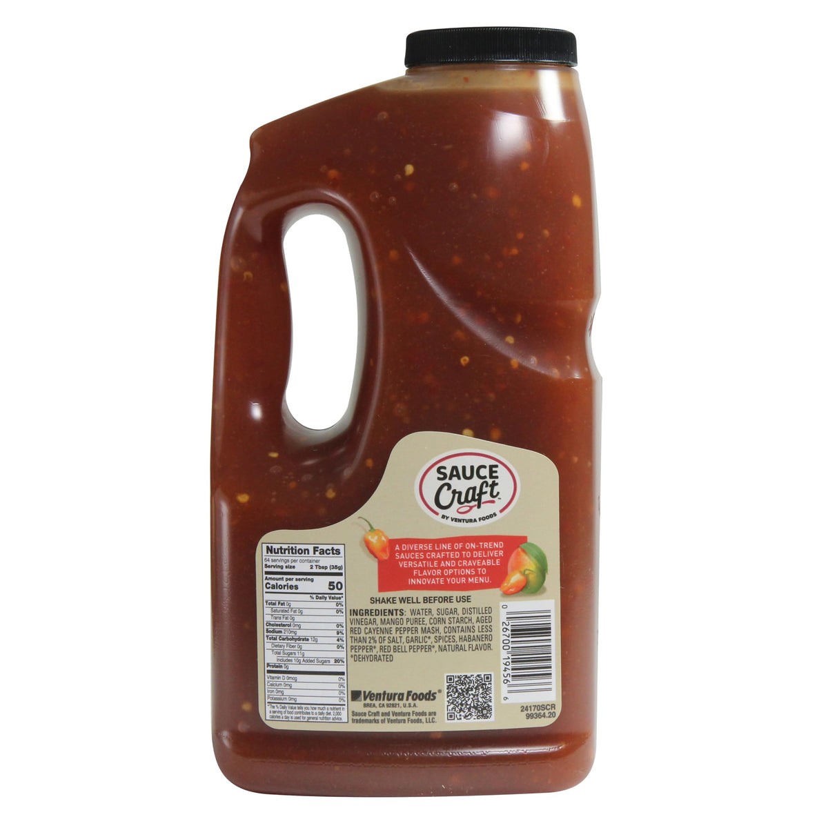 Ventura Foods Mango Habanero glaze shows a sticky finish for wings and nuggets.