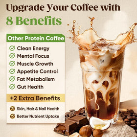 Venture Pal Sugar Free Protein Coffee sachet and cup ready-to-mix kit.