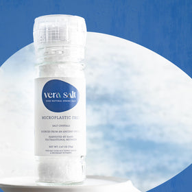 Vera Salt visual of lab testing for microplastics and metals.