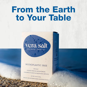 Vera Salt no additives label emphasizes simple, unrefined salt