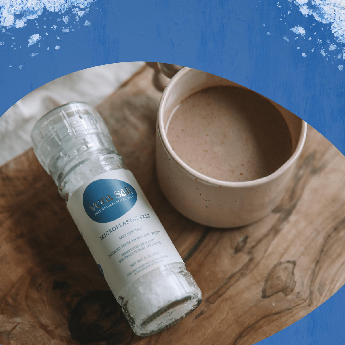 Vera Salt third-party tested label indicating purity and microplastics safety.