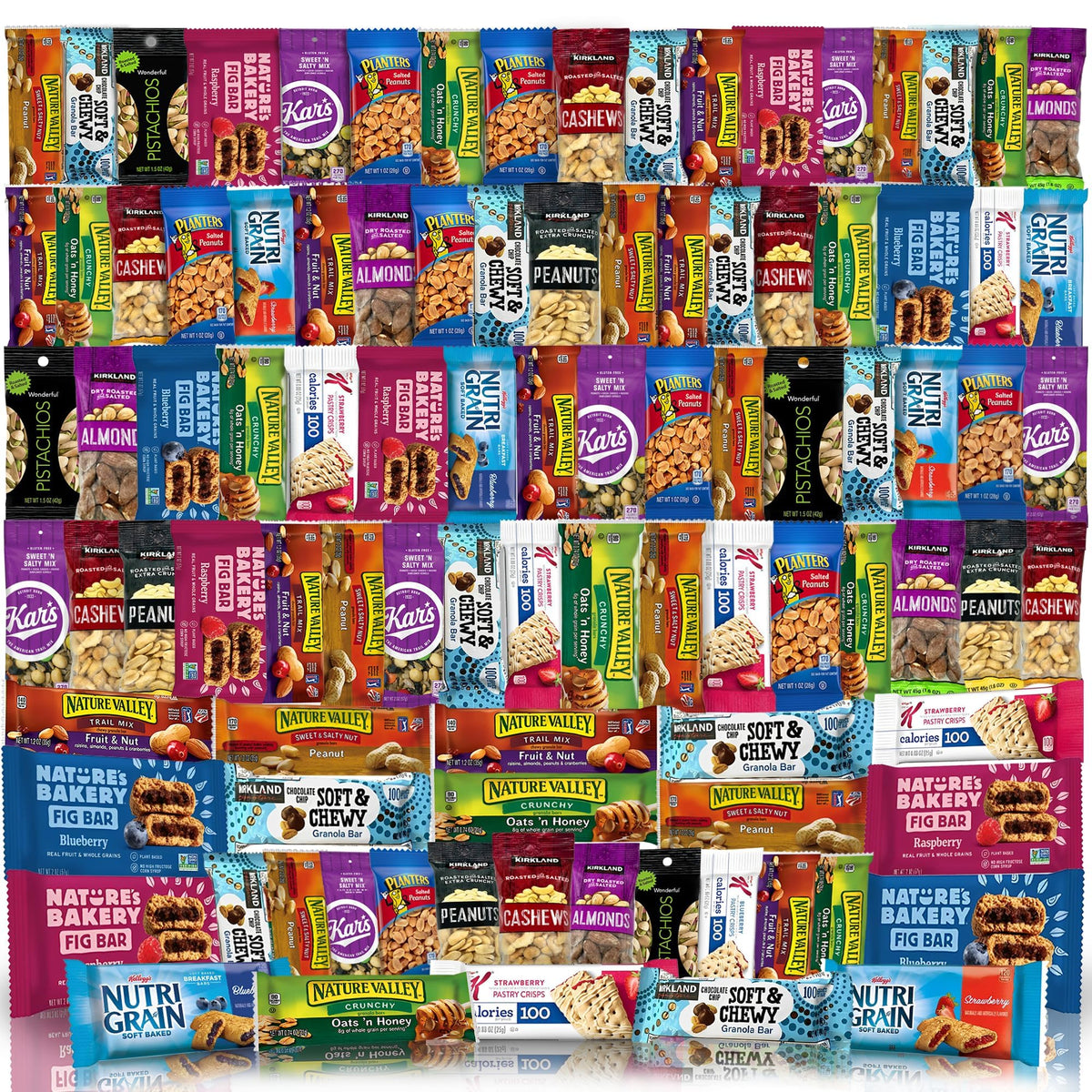 Veratify healthy snacks variety pack—101-piece assortment for home or office snacking.