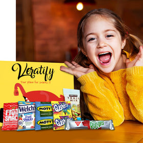 Veratify fruit snacks image suggests a fruity bite-sized pick-me-up.