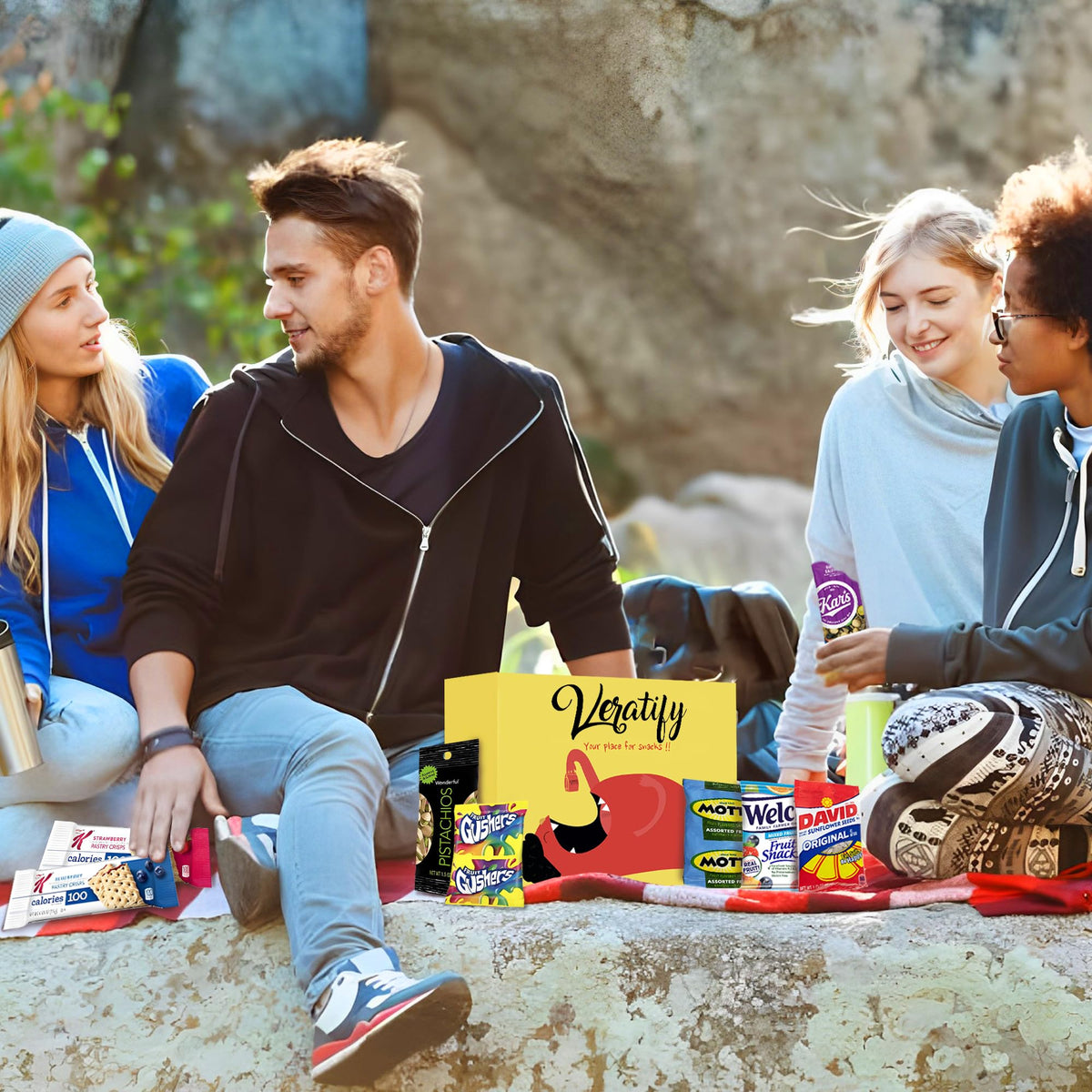 Veratify individually wrapped snacks image emphasizes convenient mess-free snacking.