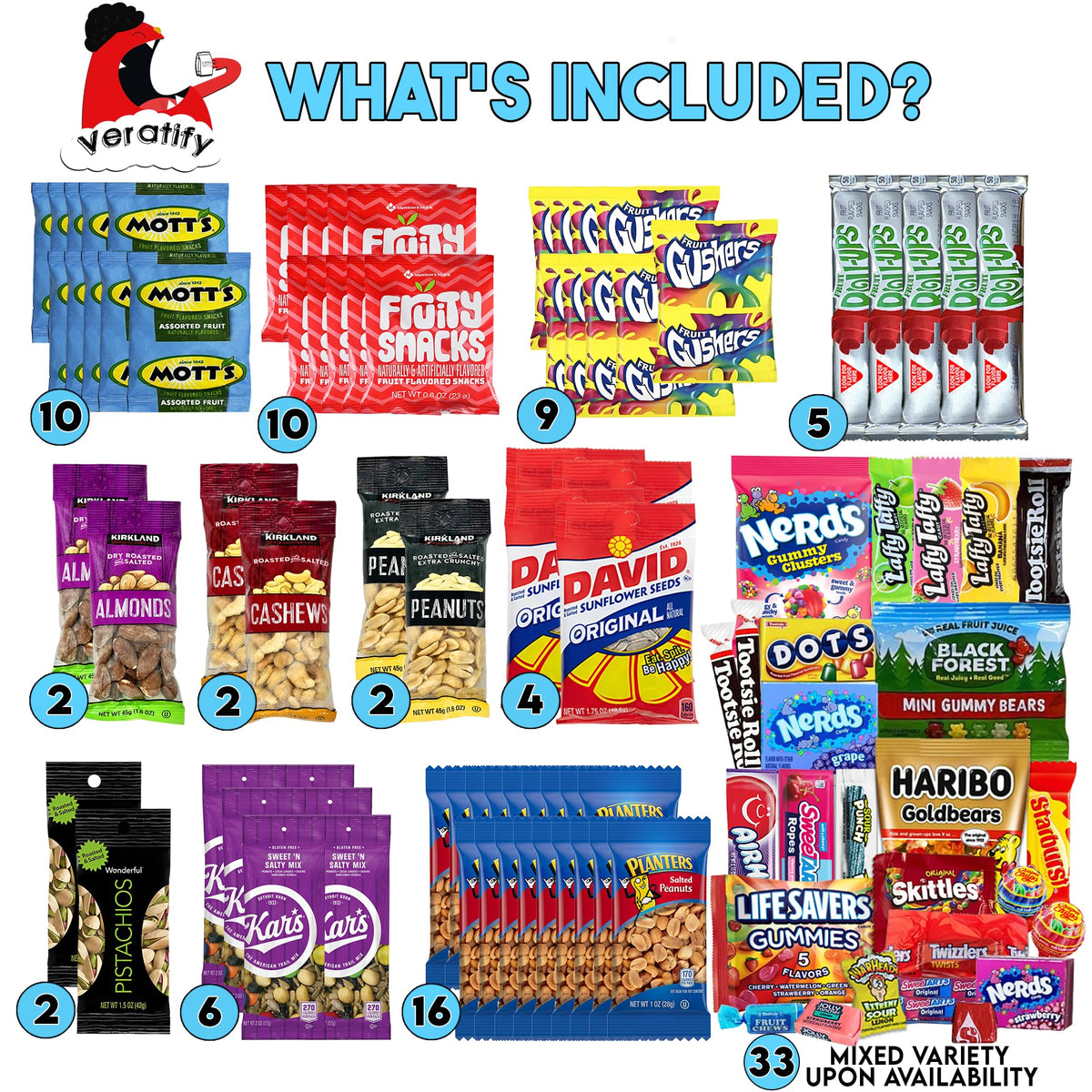 Veratify Snack Box Variety Pack fruit snacks for healthy on-the-go energy.