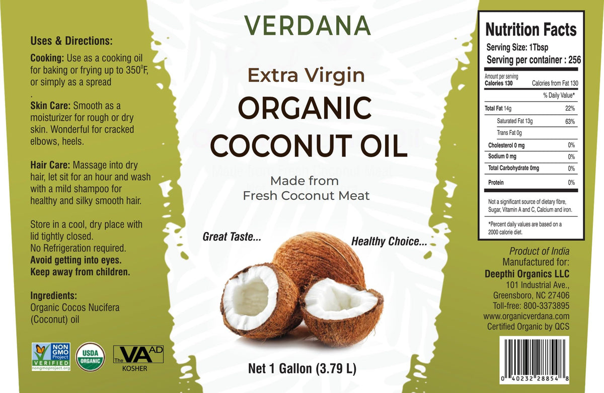 Verdana Coconut Oil Storage 1 Gal—bulk value size keeps pantry stocked.