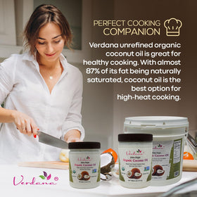 Verdana Organic Coconut Oil 1 Gal for cooking—unrefined, cold-pressed quality.