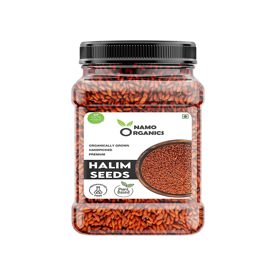 Verem Namo Organics halim seeds 350g pack adds protein to meals.