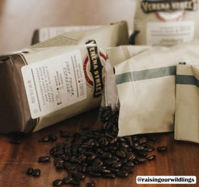 Verena Street 5 lb espresso beans shown in bulk packaging, long-lasting freshness