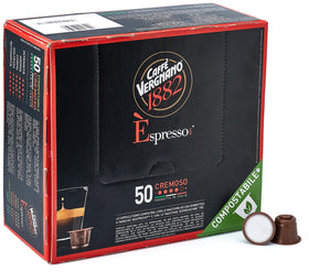 Vergnano 1882 espresso shot pours smoothly with balanced crema for a satisfying at-home brew.
