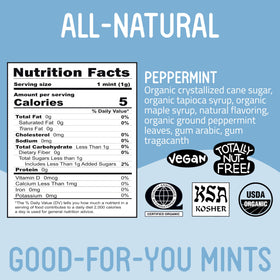 Vermints non-GMO nut-free gluten-free vegan kosher icons support dietary needs