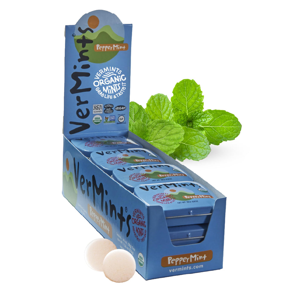 VerMints organic peppermint travel tin for on-the-go refresh