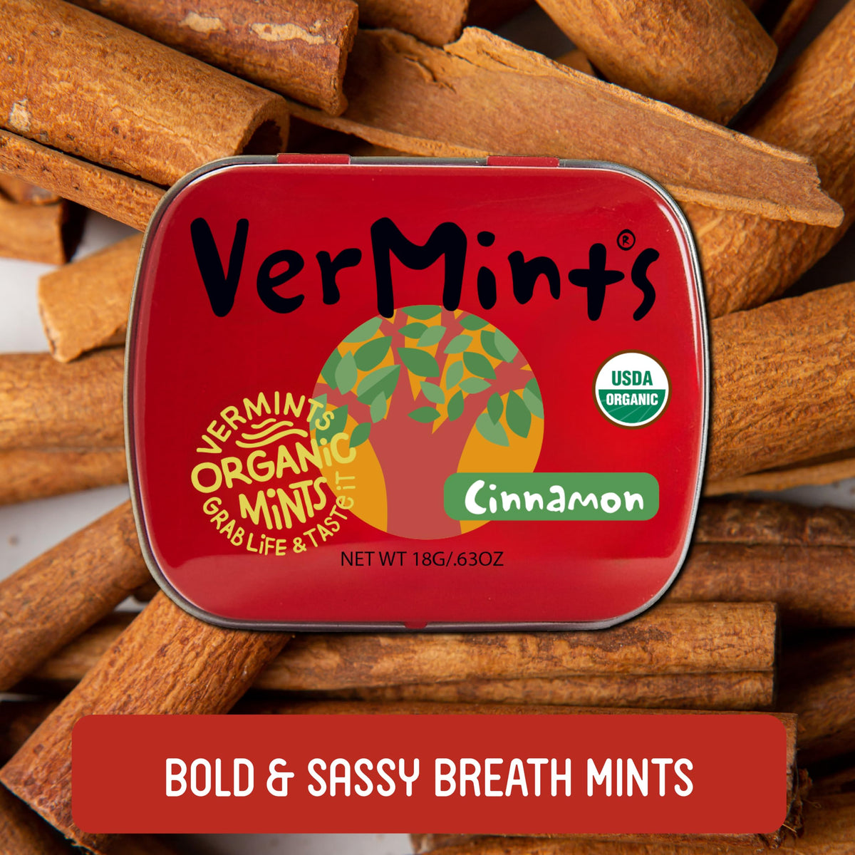 Vermints 12-pack tins on display for convenient sharing and daily use.