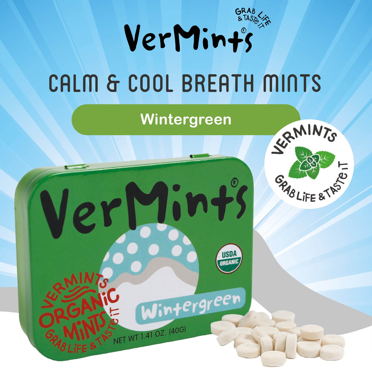VerMints organic wintergreen ingredients emphasize simple, natural flavors.