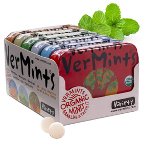 VerMints six-flavor travel tin open for on-the-go refreshment.