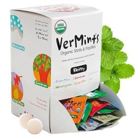 Vermints peppermint travel pack mints for quick, natural breath refresh on the go.