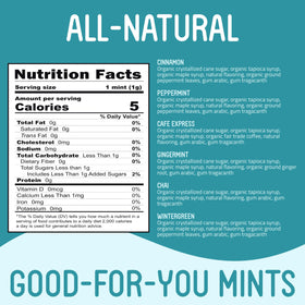 Vermints wintergreen travel pack mints for crisp after-meal freshness and balance.