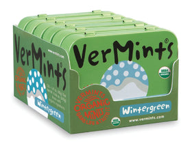 VerMints Wintergreen breath mints in a travel tin for on-the-go freshness.