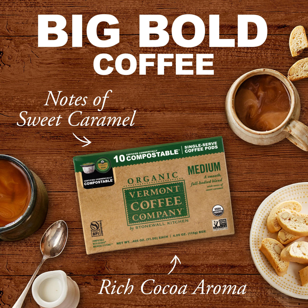 Vermont Coffee Company K-Cup compatible pod fits most brewers