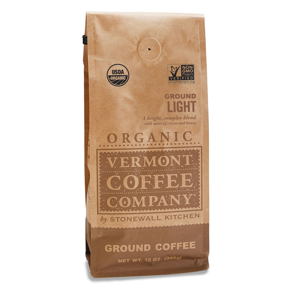 Vermont Coffee Company Organic Extra Dark Roast ground coffee pack shot, bold flavor for mornings