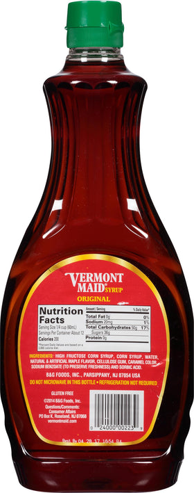 Vermont Maid Original Syrup drizzle on waffles adds a versatile topping