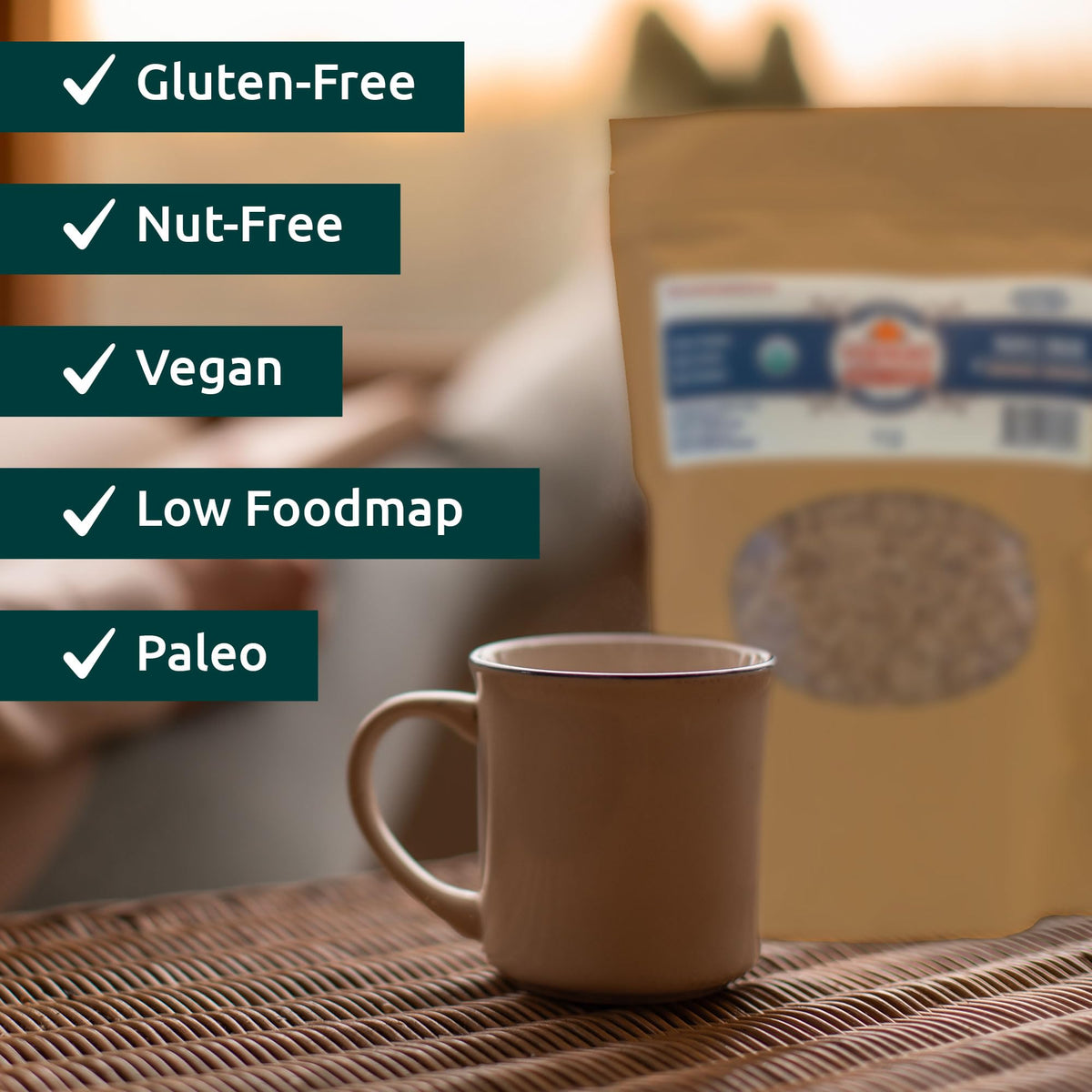 Vermont Maple Syrup Organic Coarse Maple Sugar coffee sweetener in a mug perfectly.
