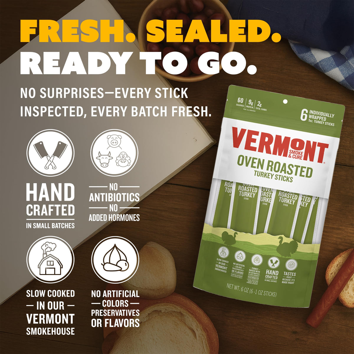 1oz turkey stick portion ready for lunchboxes and hikes from Vermont Smoke & Cure.