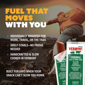 Vermont Smoke & Cure brand label and ingredients emphasize clean, simple snack options